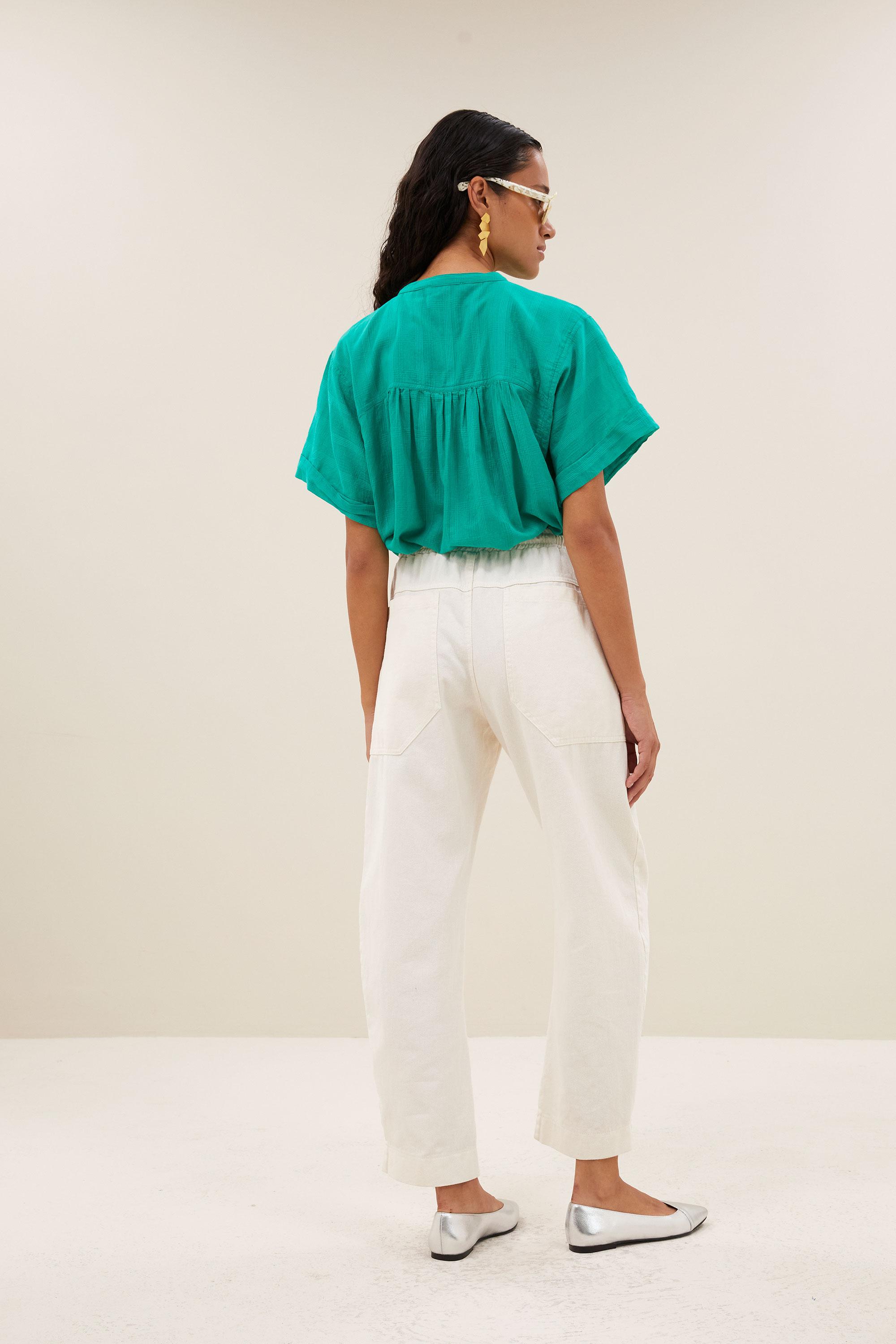 By-Bar Alex Dobby Blouse Lucky Green Damen Bluse grün